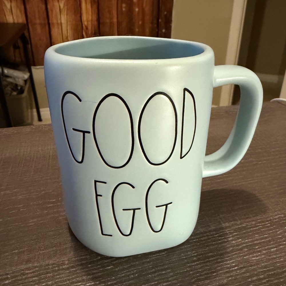 Rae Dunn Light Blue 'Good Egg' Mug